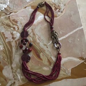 Burgundy beaded necklace Victoria’s